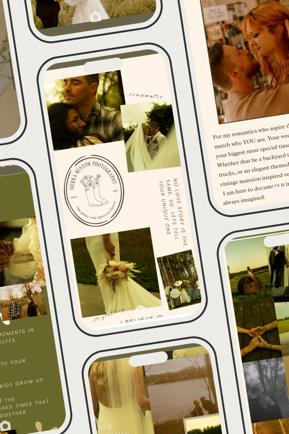 A laptop displaying a wedding photography website is placed on an outdoor floral table setting with flowers and candles in the background. | Converting Website Visitors to Leads