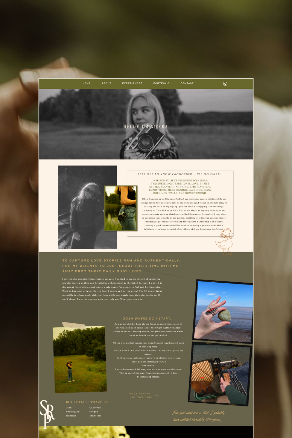 A laptop displaying a wedding photography website is placed on an outdoor floral table setting with flowers and candles in the background. | Converting Website Visitors to Leads